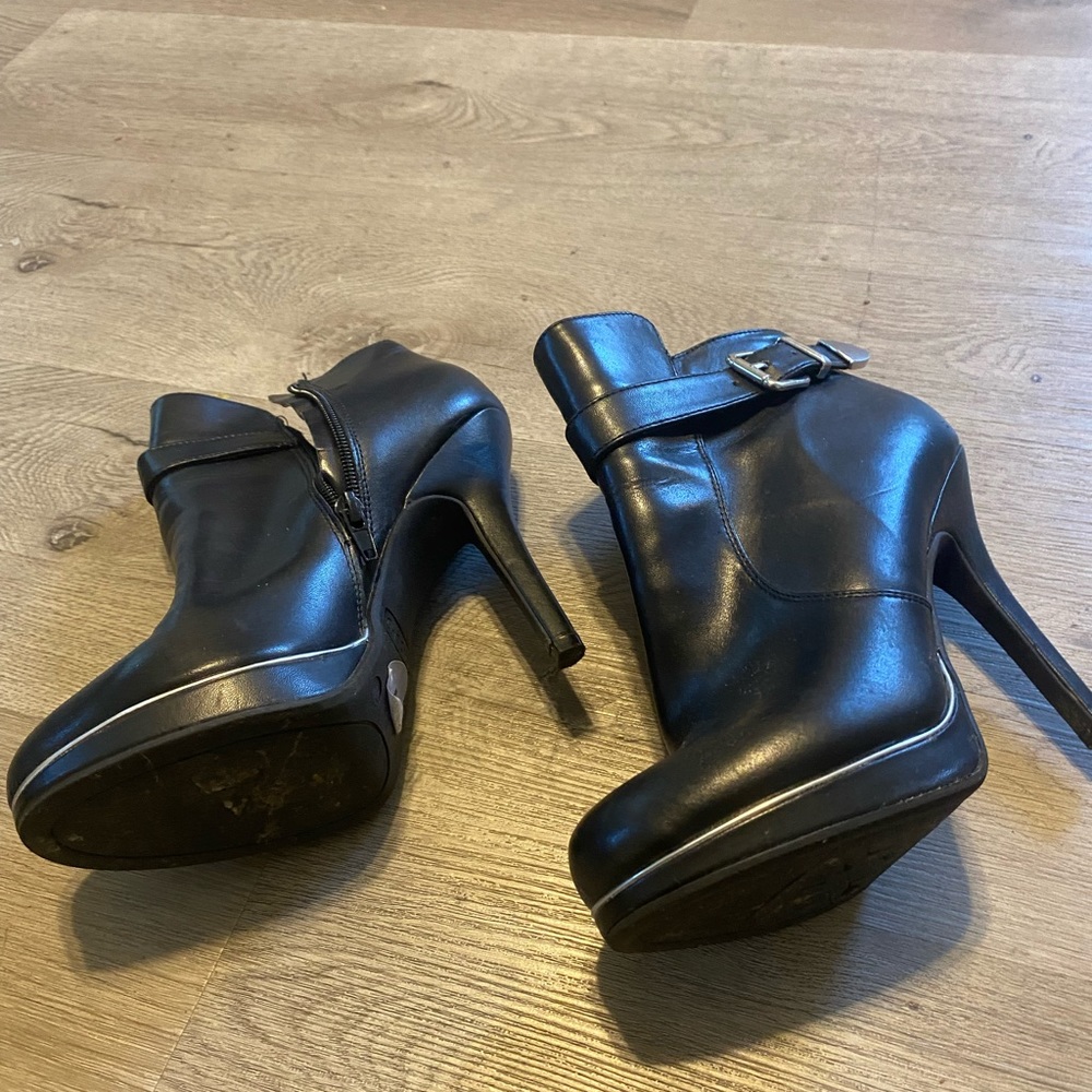 Black Leather Booties Boots